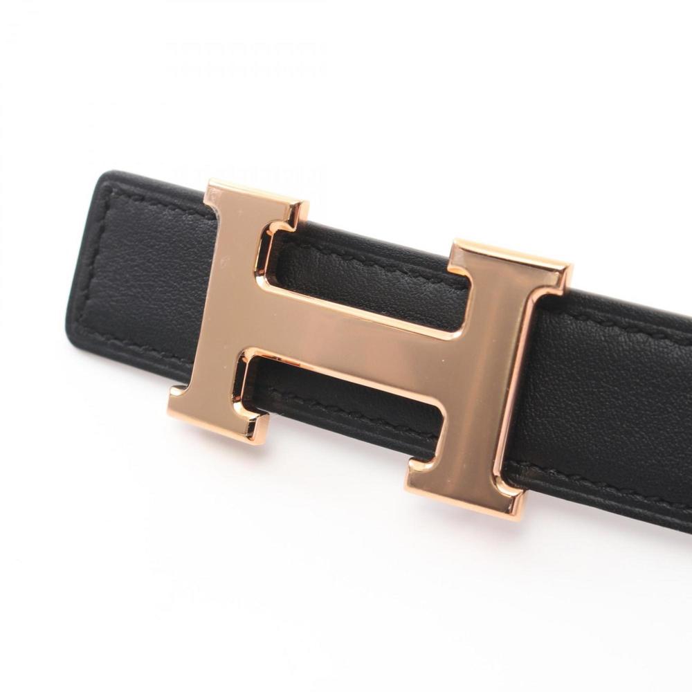 HERMES Black Noir Mini Constance H Belt Swift Epsom Leather 34.44'' 36.41'' - Picture 3 of 6